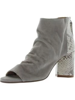 Seychelles Black Tie Womens Suede Peep Toe Dress Heels