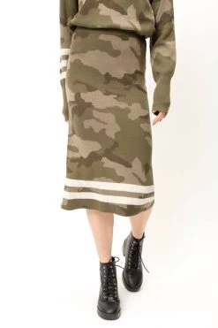 Mystree Sweater Skirt in Camo - women