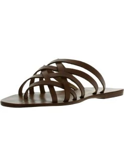 Seychelles Nice Try Womens Leather Flat Slide Sandals