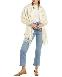 In2 by InCashmere Windowpane Cashmere Wrap - women