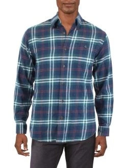 Weatherproof Mens Flannel Plaid Button-Down Shirt