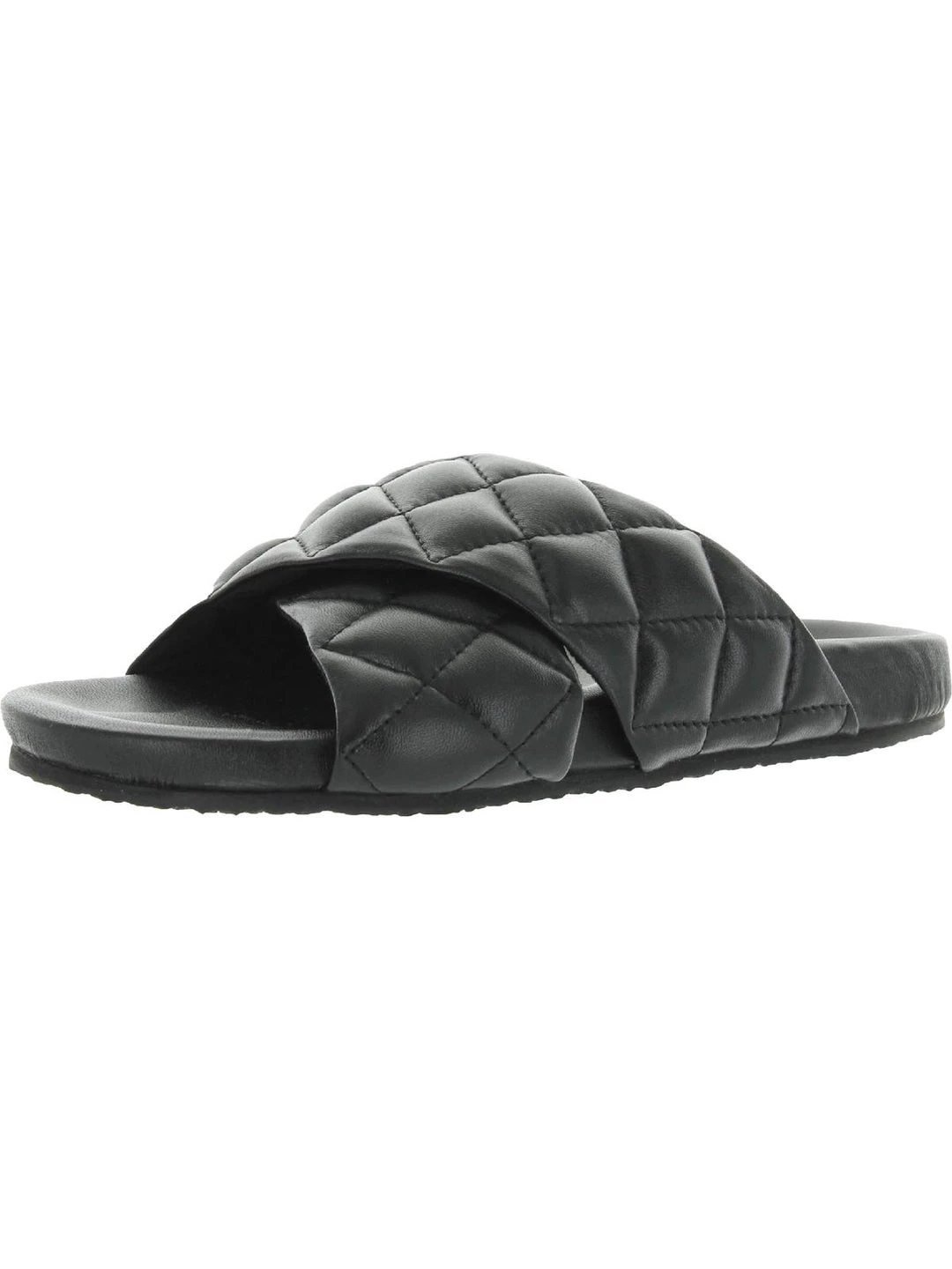 Seychelles Wide Awake Womens Leather Quilted Slide Slippers 1 Seychelles Wide Awake Womens Leather Quilted Slide Slippers