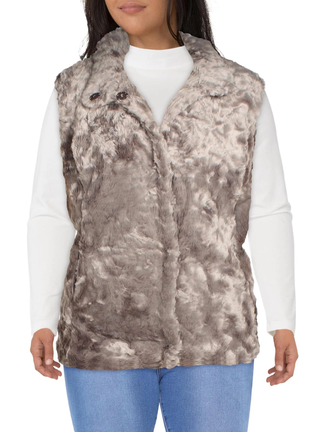 Weatherproof Plus Womens Faux Fur Warm Outerwear Vest 1 Weatherproof Plus Womens Faux Fur Warm Outerwear Vest