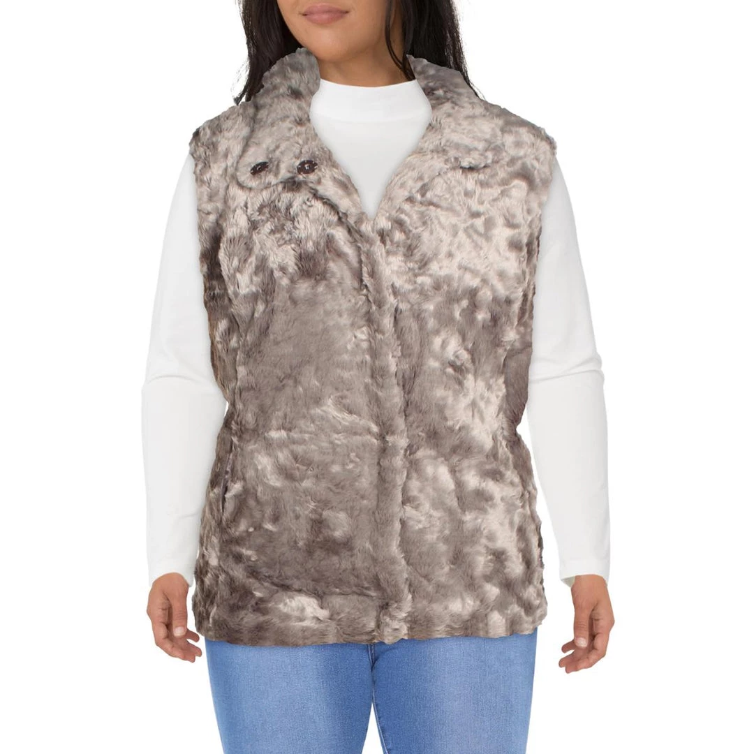 Weatherproof Plus Womens Faux Fur Warm Outerwear Vest 2 Weatherproof Plus Womens Faux Fur Warm Outerwear Vest - Image 2